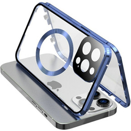 Etui Magnetic Dual Glass MagSafe do iPhone 15 Pro Max, niebieskie