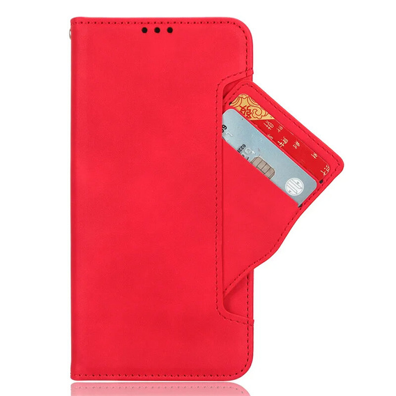 Etui z klapką do Motorola Edge 50 Neo / Motorola ThinkPhone 25, Card Slot, czerwone
