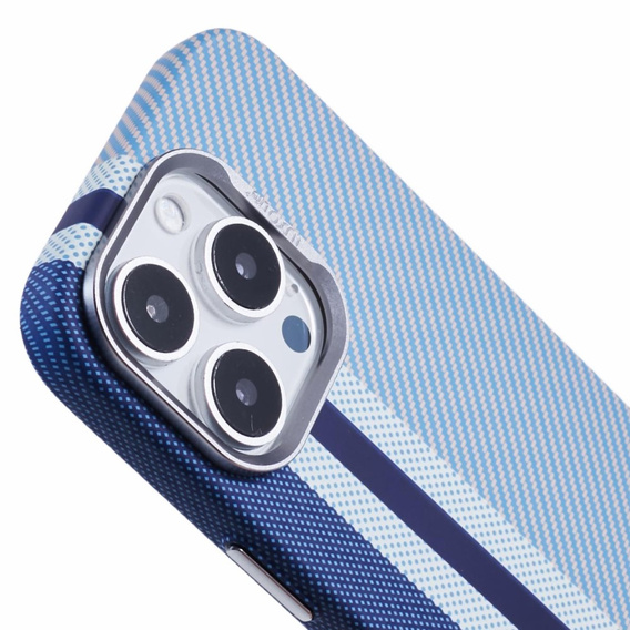 Etui do iPhone 16 Pro, Carbon Fiber MagSafe, niebieskie