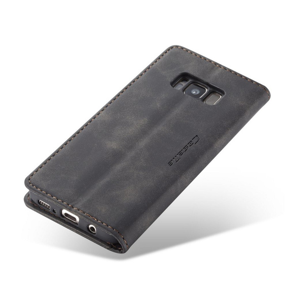Etui CASEME do Samsung Galaxy S8, Leather Wallet Case, czarne