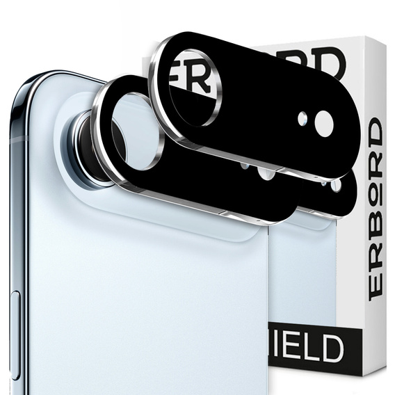 2x Szkło hartowane ERBORD na wyspę aparatów do iPhone Air, czarne