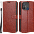 Etui z klapką do Xiaomi Redmi 12C, Crazy Horse Wallet, brązowe
