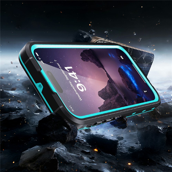 Etui do iPhone 17, Wodoodporne IP68, SHELLBOX MagSafe, niebieskie