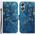Etui z klapką do Oppo A17, Wallet, Sakura niebieskie