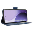 Etui z klapką do Oppo Reno 14F, Card Slot, portfelowe, granatowe