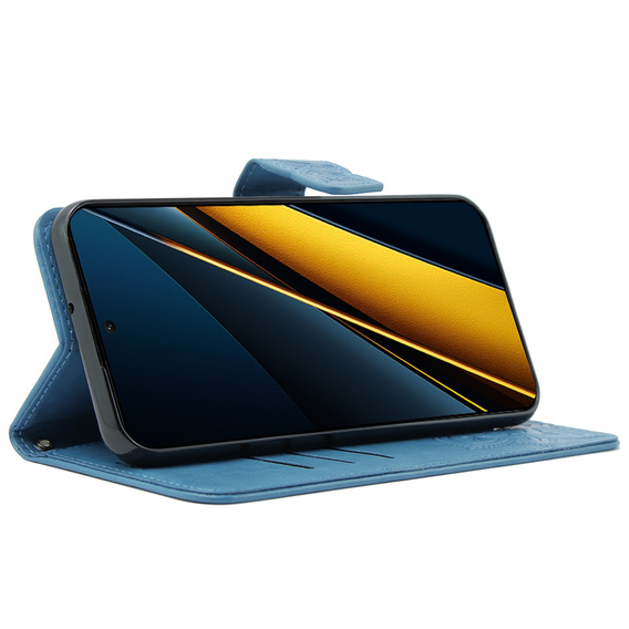 Etui z klapką do Xiaomi Poco F6 Pro, Butterfly, niebieskie