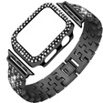 Bransoleta + Etui z Diamentami do Apple Watch 4/5/6/SE 44mm, Czarne