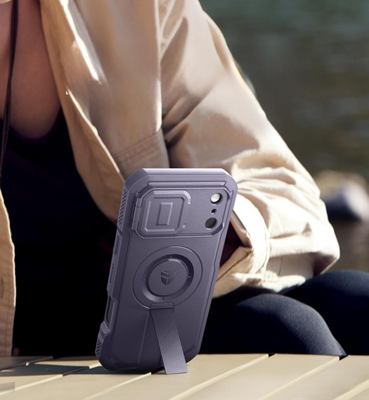 Etui Dexnor pancerne z podstawką i przesłoną aparatu, do MagSafe do iPhone 17 Pro
