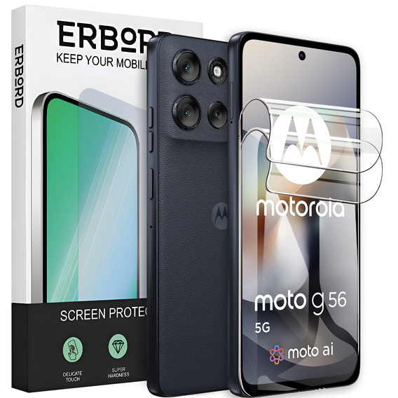 2x Folia Hydrożelowa ERBORD do Motorola Moto G56 5G – niewidoczna, ale skuteczna tarcza