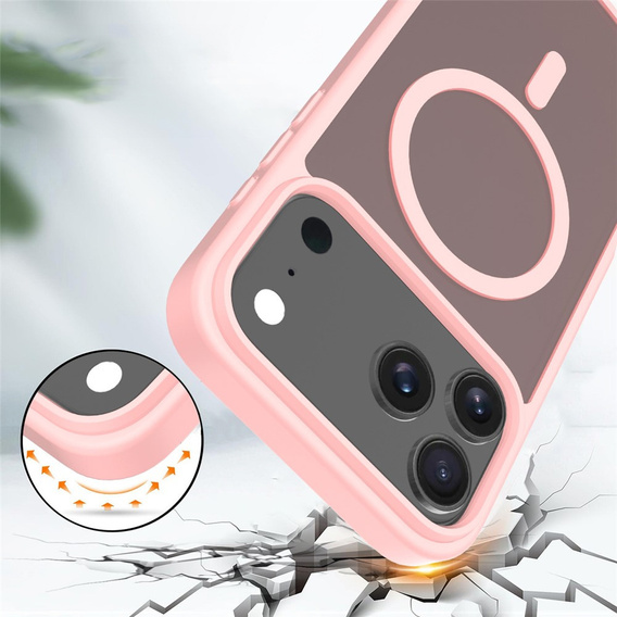 Etui Matt Case do iPhone 17 Pro, do MagSafe, półprzezroczyste różowe