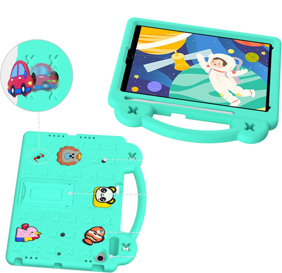 Etui do iPad 10.2" 2021/2020/2019 (9/8/7 gen.) / Air 10.5" 2019 (3 gen.), Cute Patterns, z podstawką, Zielone