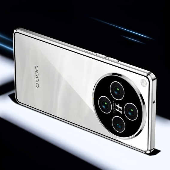 Etui do Oppo Find X8 Pro, Magnetic Dual Glass, srebrne