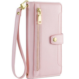 Etui z klapką do Motorola Moto G53 5G/ G23 4G/ G13 4G, Wallet Zipper Pocket, różowe