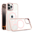 Etui do iPhone 16 Pro Max, do MagSafe, ERBORD Matt Case, przezroczyste / różowe + Szkło na ekran
