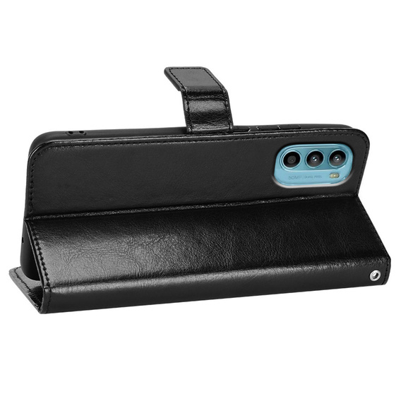 Etui z klapką do Motorola Moto G52 / G82 5G, Crazy Horse Wallet, czarne