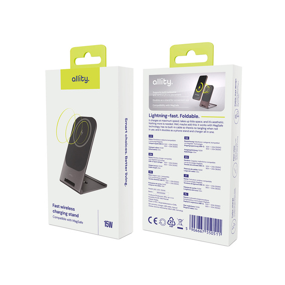 Allity AWC-200 – Ładowarka Bezprzewodowa 15W z MagSafe - czarna