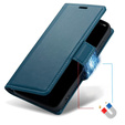 Etui do Samsung Galaxy A26 5G, ERBORD Glossy Litchi, portfel z klapką, niebieskie