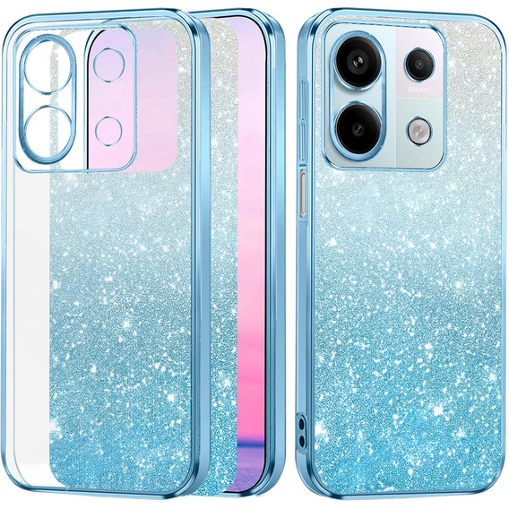 Etui do Xiaomi Redmi Note 13 5G, Glitter Case CamShield, niebieskie