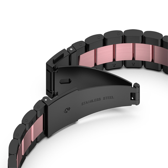 Pasek Bransoleta do Samsung Galaxy Watch 4/5/6 40/42/43/44/45/46/47mm, Czarna / Różowa