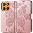 Etui z klapką do Motorola Moto G15 / Motorola Moto G15 Power, Butterfly, różowe rose gold