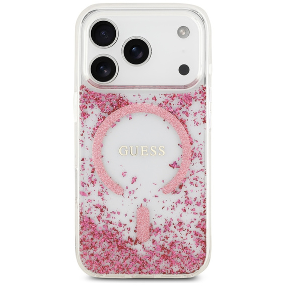 Etui GUESS Resin Bottom Glitter MagSafe do iPhone 17 Pro