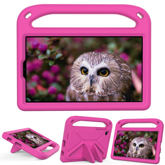 Etui dla dzieci do Samsung Galaxy Tab A7 Lite 8.7 T220 / T225, dziecięce z uchwytem, Różowe