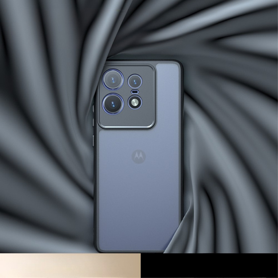 Etui do Motorola Edge 50 Pro, Fusion Hybrid, z ochroną aparatu, przezroczyste / czarne
