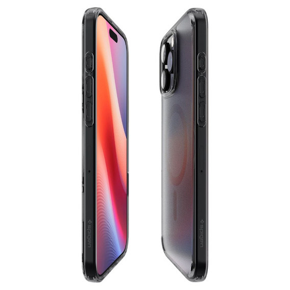 Etui z MagSafe Spigen do iPhone 16 Pro, Ultra Hybrid "T", matowe przezroczyste / czarne + Szkło