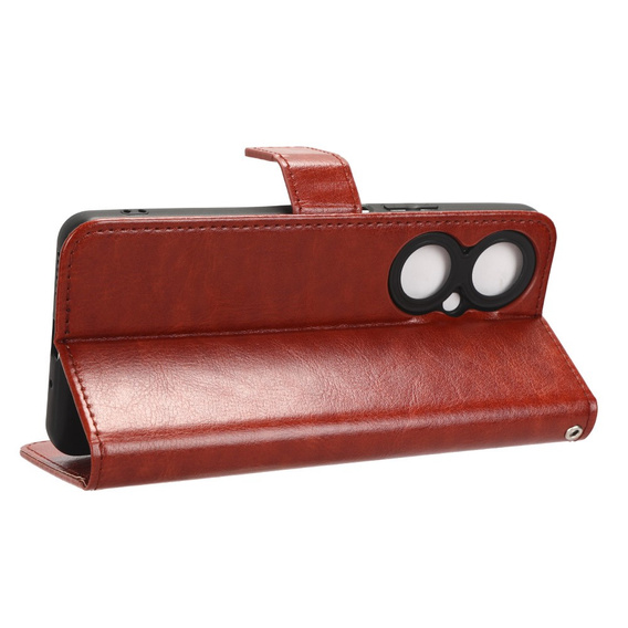 Etui z klapką do Huawei Nova 11i, Crazy Horse Wallet, brązowe