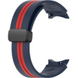 Pasek Silikonowy do Samsung Galaxy Watch 4/5/6 40/42/43/44/45/46/47mm, Granatowy / Czerwony