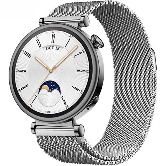 Bransoleta uniwersalna milanese 18mm, Srebrna
