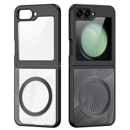 Etui DuxDucis do Samsung Galaxy Z Flip7 FE / Z Flip6, Aimo case, do MagSafe, przezroczyste / czarne