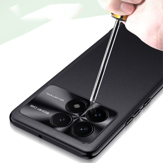 Etui skórzane do Xiaomi Poco F6 Pro, leather hybrid, czarne