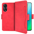 Etui z klapką do Oppo A78 5G, Card Slot, czerwone