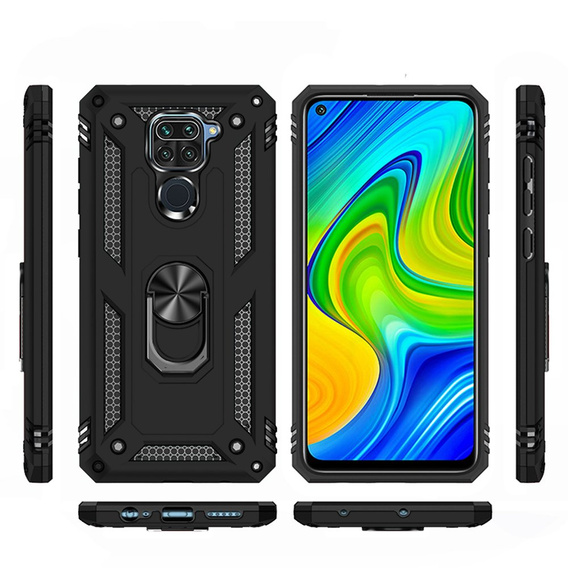 Etui pancerne do Xiaomi Redmi Note 9, Nox Case Ring, czarne