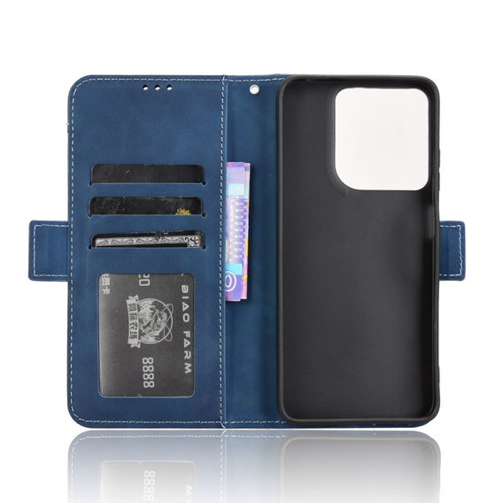 Etui z klapką do Motorola Moto G15 / Motorola Moto G15 Power, Card Slot, granatowe