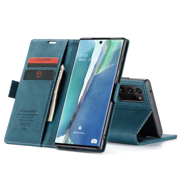 Etui CASEME do Samsung Galaxy Note 20 Ultra, Leather Wallet Case, zielone