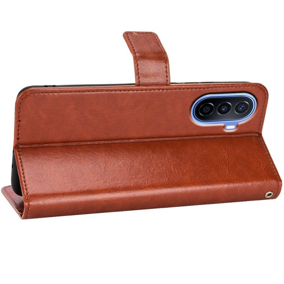 Etui z klapką do Huawei Nova Y70 4G, Crazy Horse Wallet, brązowe