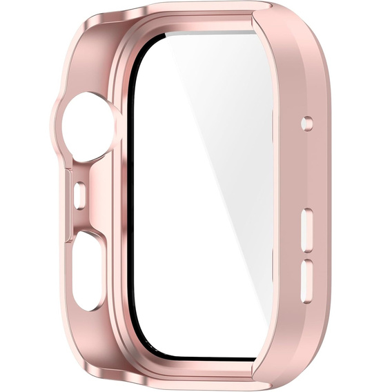 2w1 Etui z twardą ramką i szkłem hartowanym do Huawei Watch Fit 4 Pro - matowe różowe