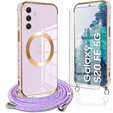 Etui do Samsung Galaxy S20 FE, Electro Heart MagSafe, fioletowe + Szkło na ekran + Smycz