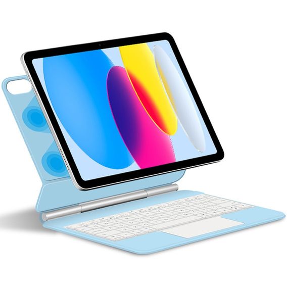 Etui z klawiaturą do iPad 11" 2025 A16 (11 gen.) / iPad 10.9" 2022 (10 gen.), Magnetic Keyboard Touchpad, niebieskie
