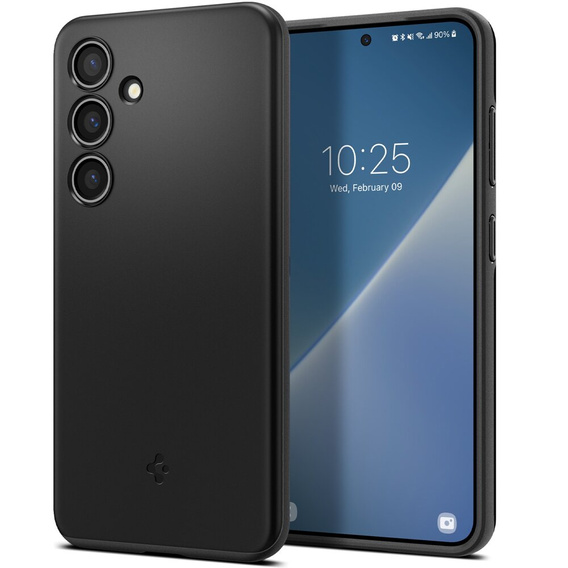 Etui Spigen do Samsung Galaxy S24, Thin Fit, Czarne + Szkło
