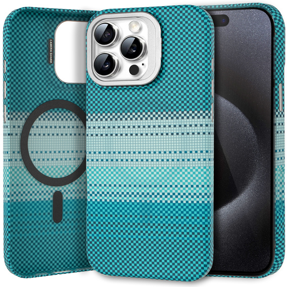 Etui do iPhone 15 Pro Max, Frame Kickstand, do MagSafe, Moon Green