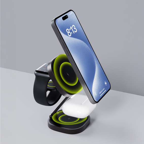 Allity AWC-220 – Bezprzewodowa Ładowarka 3w1 z MagSafe - czarna