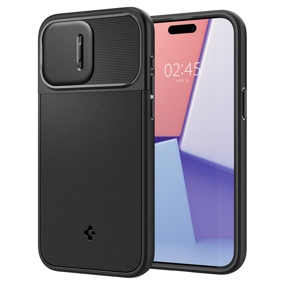 OUTLET Etui SPIGEN do iPhone 15 Pro, Optik Armor MagSafe, Czarne