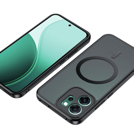 Etui Matt Case do Oppo Reno 14, do MagSafe, półprzezroczyste czarne
