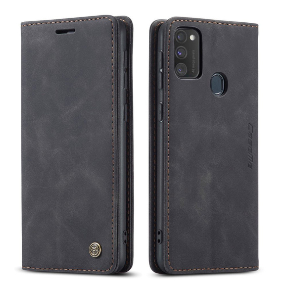Etui CASEME do Samsung Galaxy M21, Leather Wallet Case, czarne