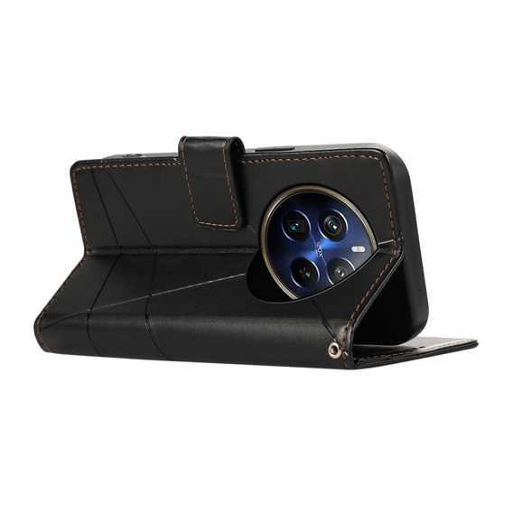 Etui z klapką do Realme 12 Pro 5G / 12 Pro+ 5G, Leather Line Wallet, czarne