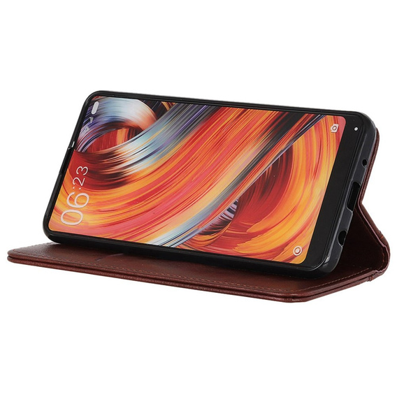 Etui do Samsung Galaxy A55 5G, Wallet Litchi Leather, brązowe