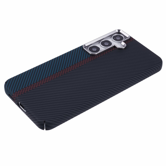 Etui do Samsung S25, Carbon Fiber MagSafe, czarne / niebieskie